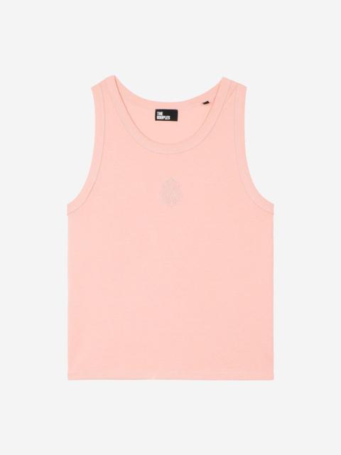 The Kooples COTTON TANK TOP WITH PINK COAT OF ARMS