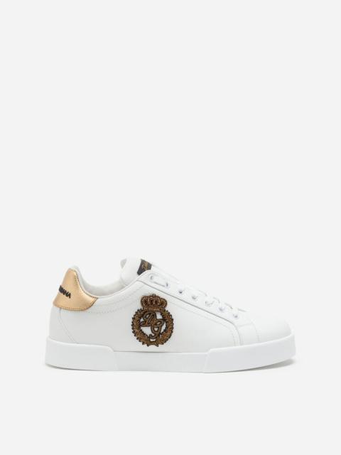 Dolce & Gabbana Calfskin nappa Portofino sneakers with crown patch