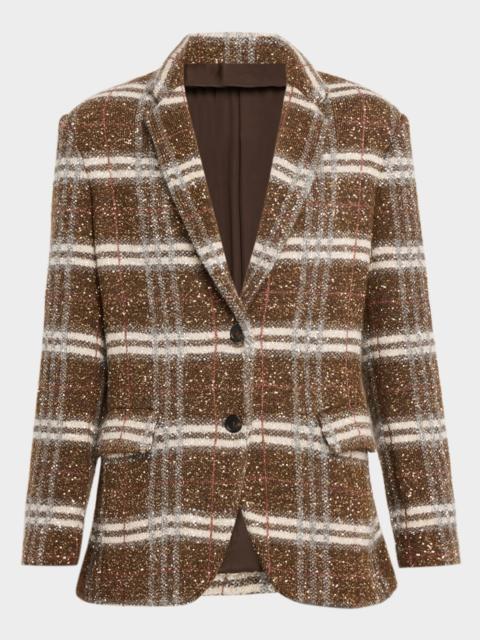 Brunello Cucinelli Single-Breasted Plaid Jacket