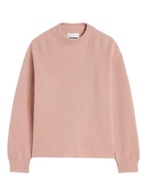Jil Sander Midweight 모직 승무원 목 스웨터