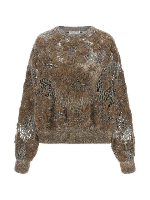 Brunello Cucinelli 'Whispering Bloom Embroidery' Sweater