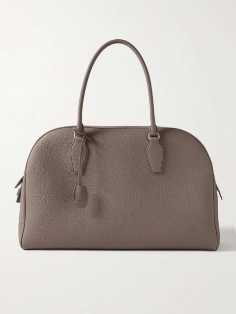 The Row India textured-leather tote Gray green