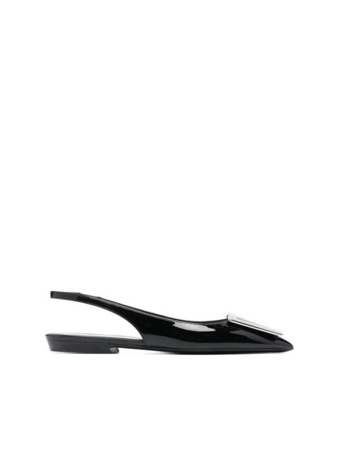 SAINT LAURENT pointed-toe buckled slingback pumps