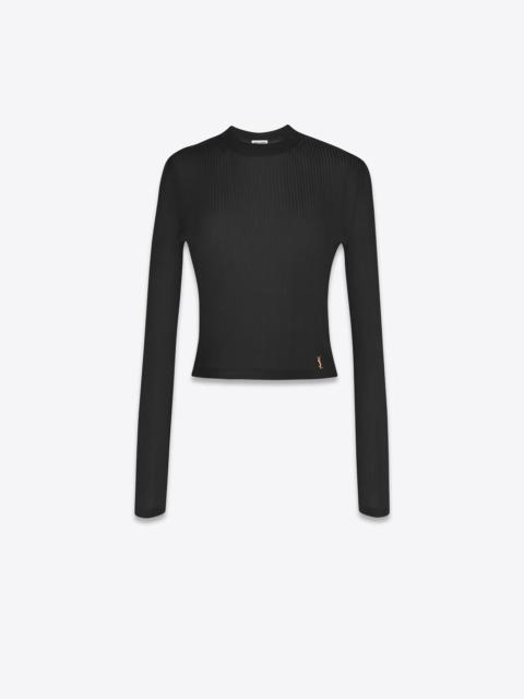 SAINT LAURENT monogram top in ribbed viscose