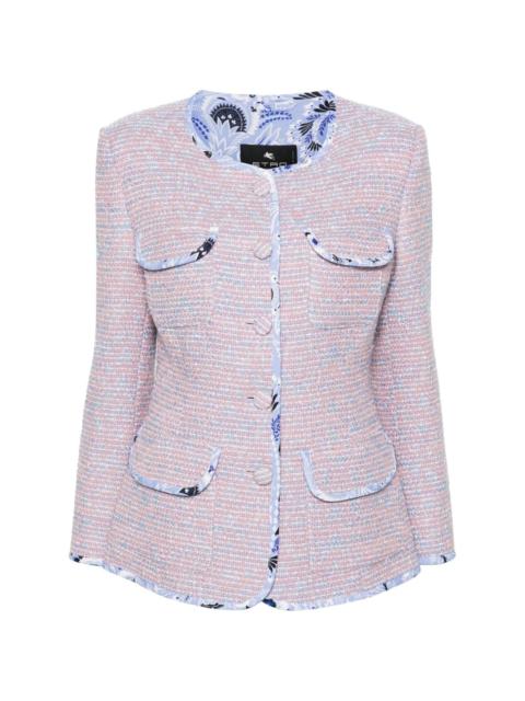 paisley-trim tweed jacket