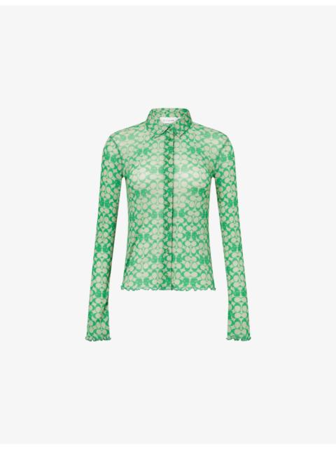 COACH Coach x Brain Dead Monogram Long-Sleeve Mesh Shirt