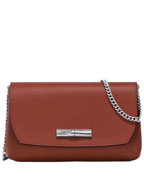 Longchamp Roseau Clutch Mahogany - Leather