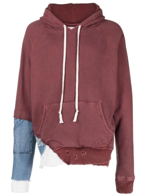 patchwork distressed hoodie