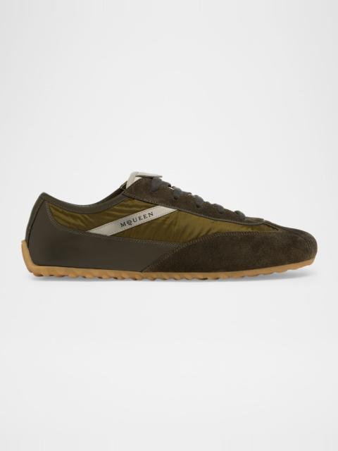 Alexander McQueen Men's Leather and Nylon Low-Top Sneakers