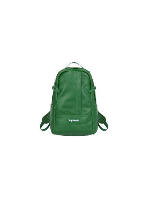 Supreme Leather Backpack "FW24 - Green" SU26086