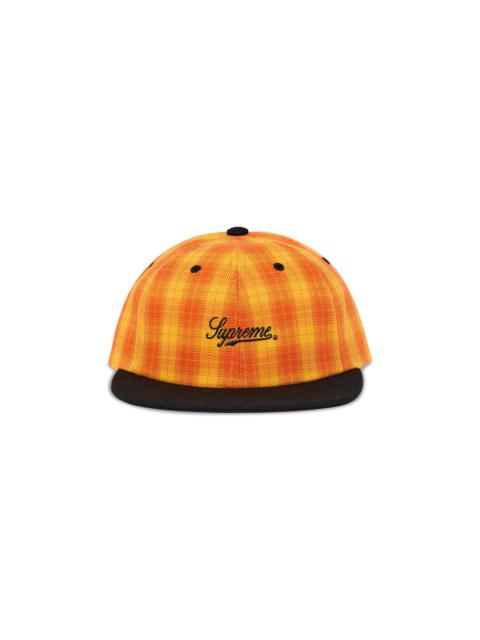 Supreme Script Logo 6-Panel 'Orange Plaid'