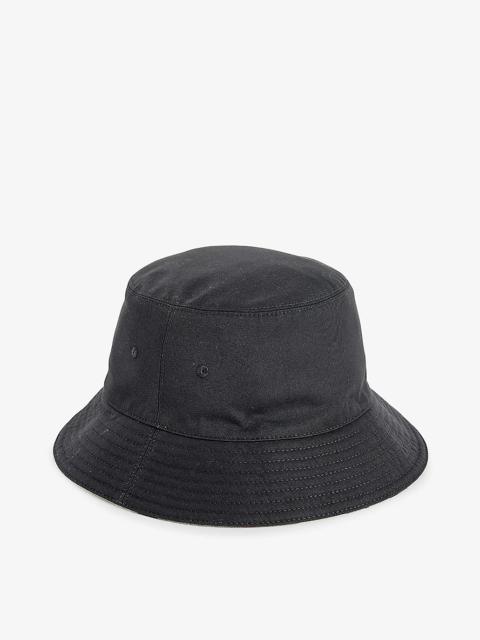 Check-pattern cotton-blend bucket hat