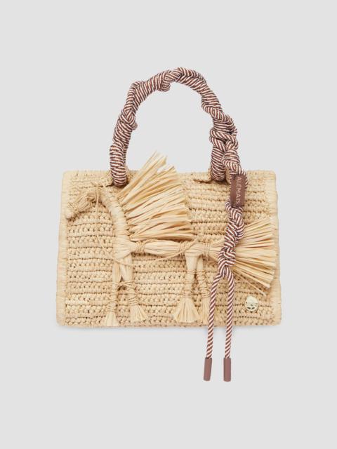 ALÉMAIS Women's Ace Horse Raffia Box Top Handle Bag - Blonde