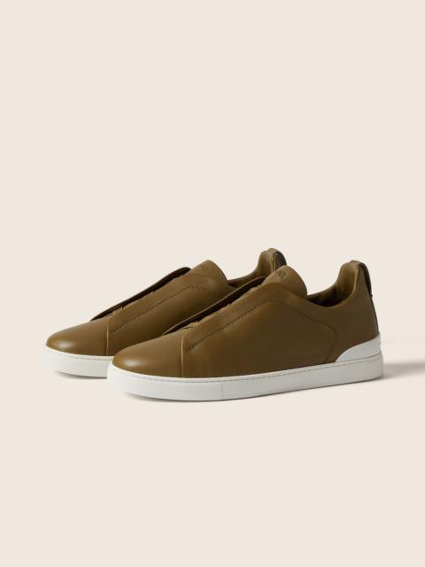 ZEGNA OLIVE GREEN TRIPLE STITCH™ SECONDSKIN SNEAKERS
