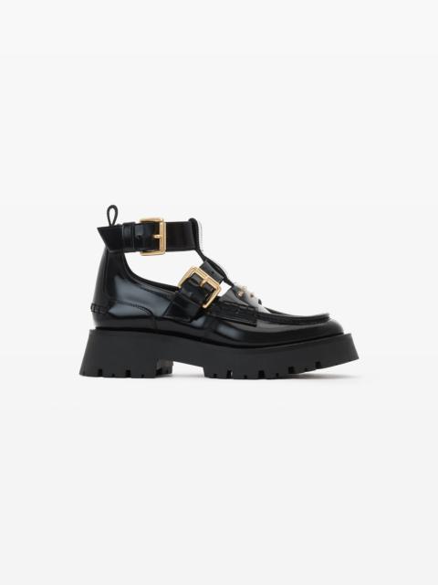 Alexander Wang carter box calf  ankle strap boot