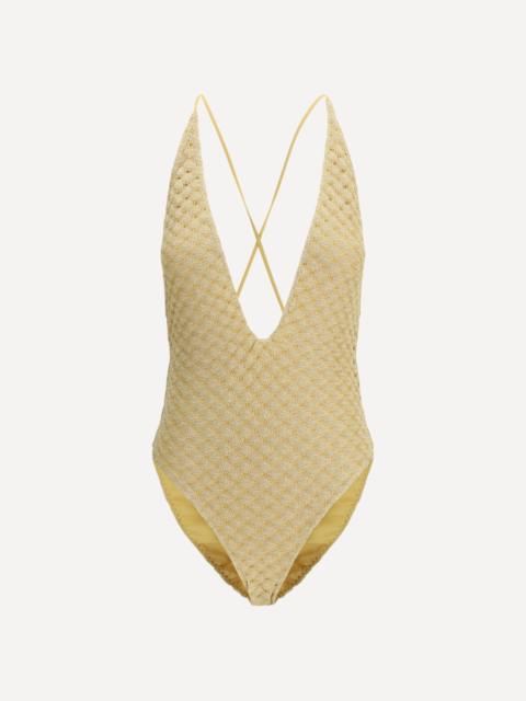 Lamé viscose one-piece Swimsuit