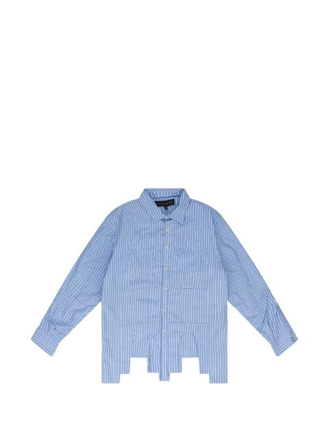 WHO DECIDES WAR striped button-down shirt