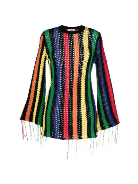 MSGM striped crochet fringed jumper