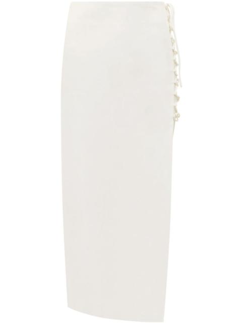 De La Vali side lace-up midi skirt