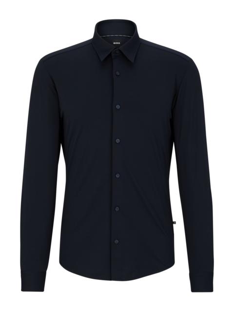 BOSS SLIM-FIT SHIRT IN ITALIAN-MADE PERFORMANCE-STRETCH DOBBY