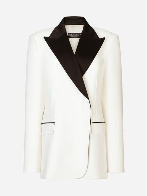 Dolce & Gabbana Double-breasted wool crepe jacket with tuxedo lapels