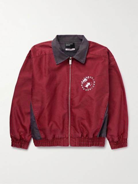 Enfants Riches Déprimés Tabac Rat Logo-Print Colour-Block Cotton-Moleskin Track Jacket Red