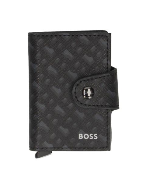 BOSS monogram-patterned cardholder