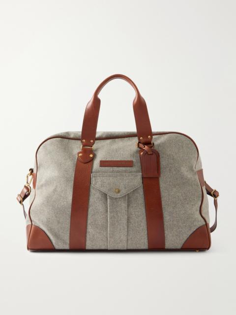 Brunello Cucinelli Leather-Trimmed Flannel Weekend Bag