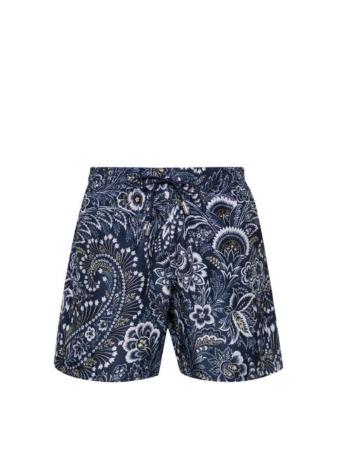 floral-print swimming shorts