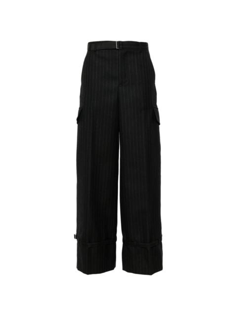 pinstriped trousers