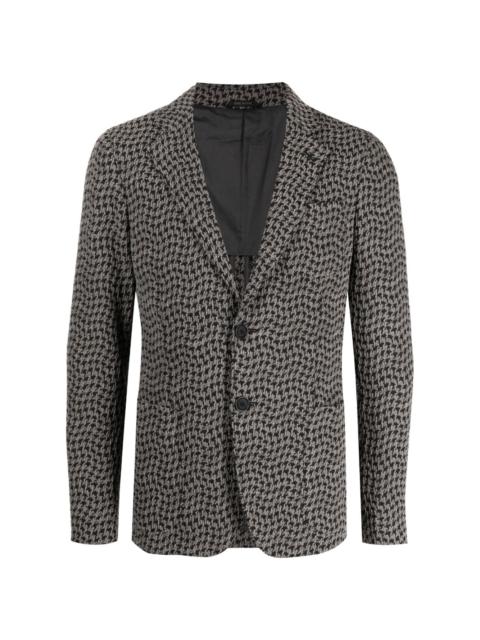 houndstooth-pattern single-breasted blazer