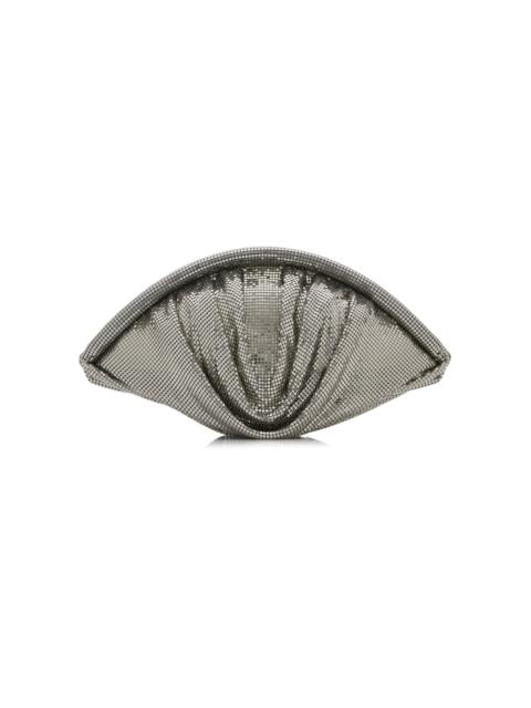 rabanne Crystal-Mesh Clutch silver