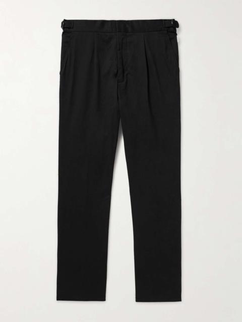 ORLEBAR BROWN Carsyn Tapered Pleated Cotton-Blend Trousers