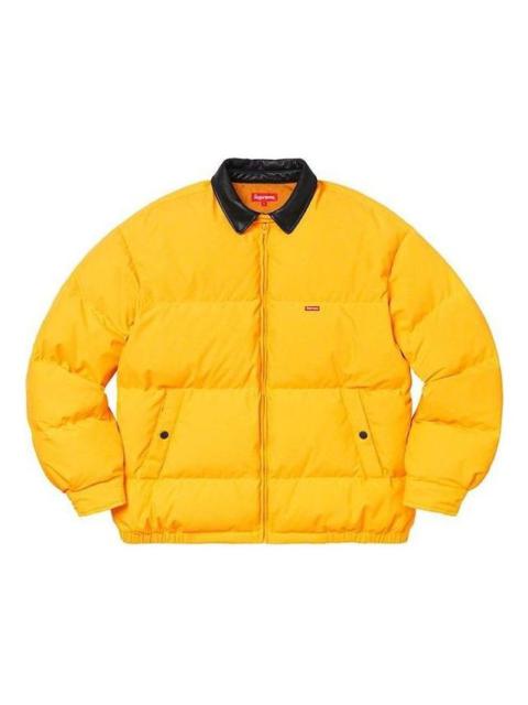 Supreme Supreme FW19 Week 12 Leather Collar Puffy Jacket 'Yellow' SUP-FW19-1029