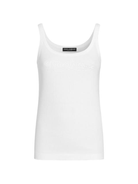 Dolce & Gabbana ribbed tank top with embroidery