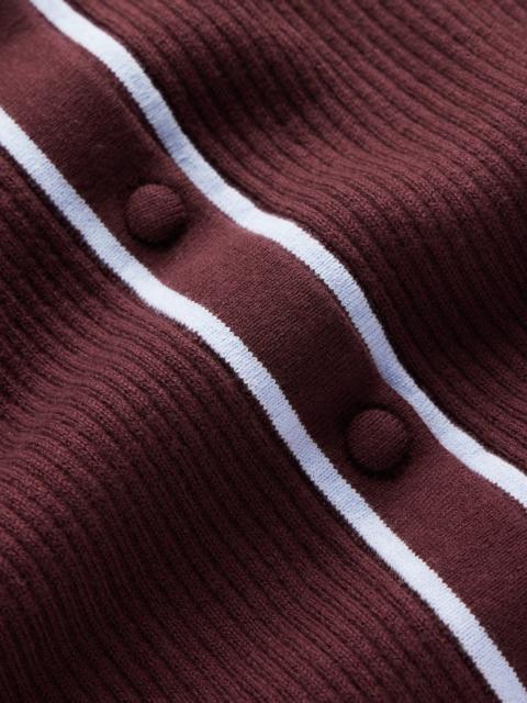 BODEN Paula Ribbed Crew Cardigan-Bitter Chocolate