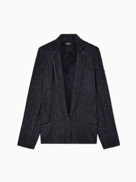 GIORGIO ARMANI SINGLE-BREASTED VISCOSE BLAZER WITH METALLIC FIBER