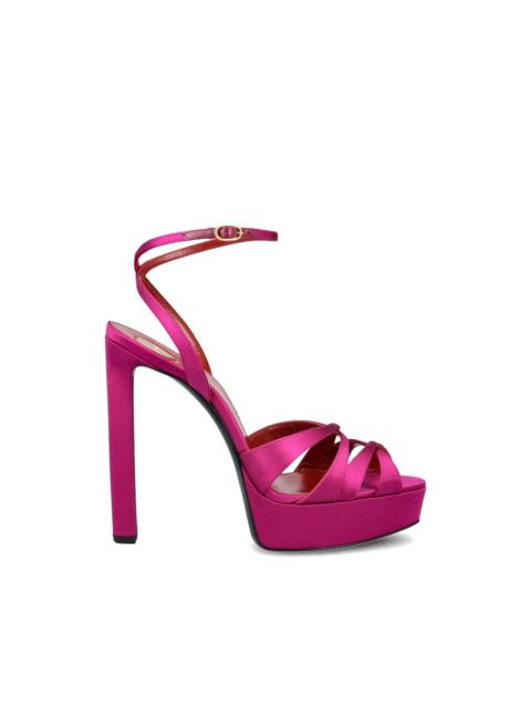 SAINT LAURENT criss-cross platform sandals
