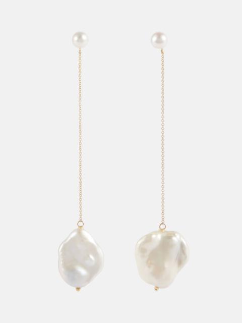 MATEO 14kt gold drop earrings with pearls