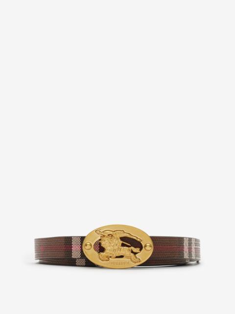 Burberry Thin Reversible Check Knight Stamp Belt