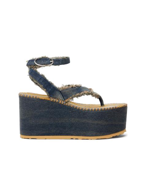 Diesel Blue SA-Nikola Denim Heeled Sandals