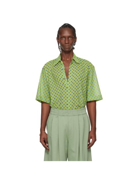 Dries Van Noten Green Sequinned Shirt