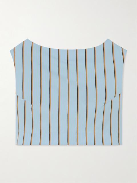 DESTREE Richard Cropped Striped Twill Top