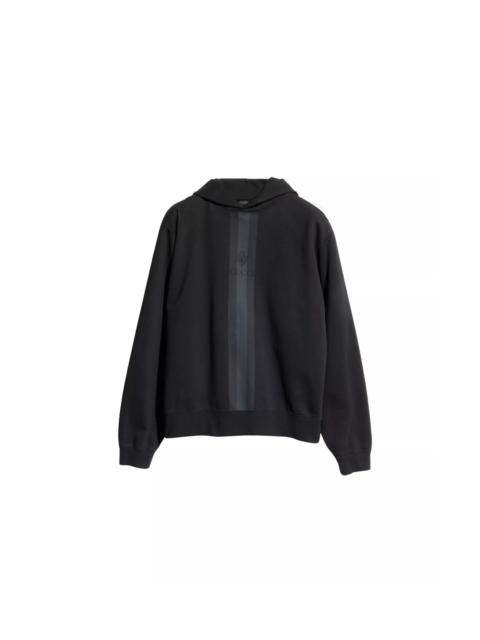 GUCCI Hooded Sweatshirt in Cotton with Tonal Web Ribbon