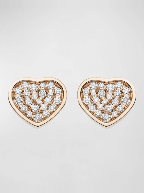 Happy Hearts 18K Rose Gold Diamond Stud Earrings
