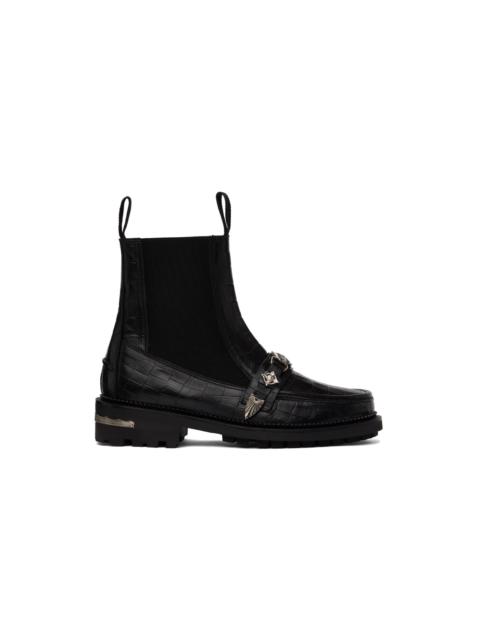 TOGA VIRILIS Black Leather Chelsea Boots