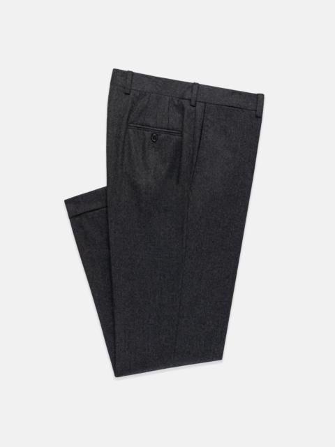 J. PRESS MADE-IN-CANADA CHARCOAL WOOL FLANNEL TROUSER