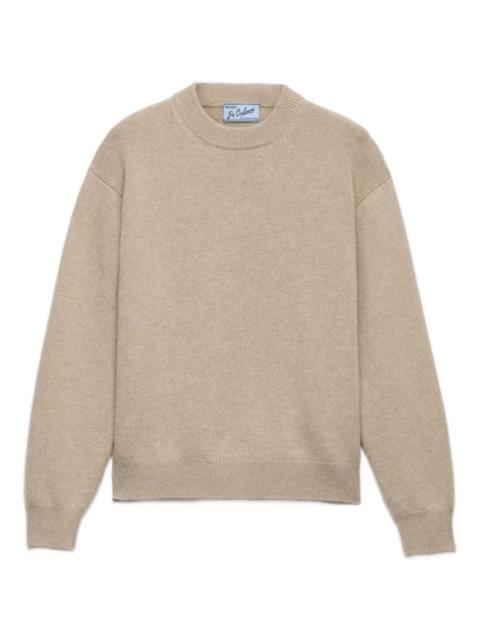 triangle-logo ribbed sweater
