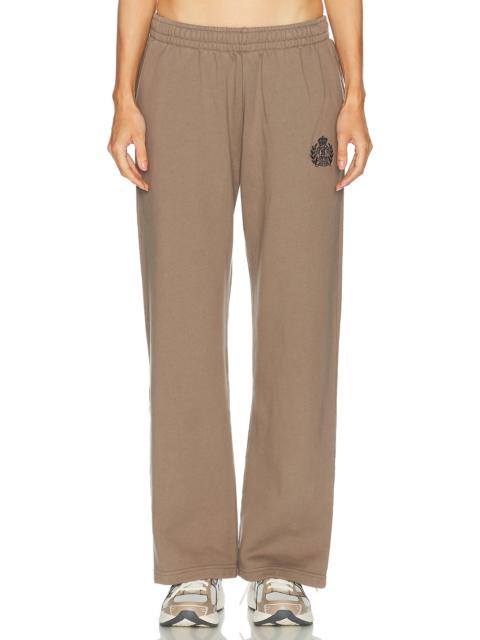 Sporty & Rich NY Crest Embroidered Wide Sweatpant
