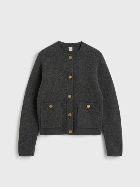 TOTEME Hammered button cardigan charcoal